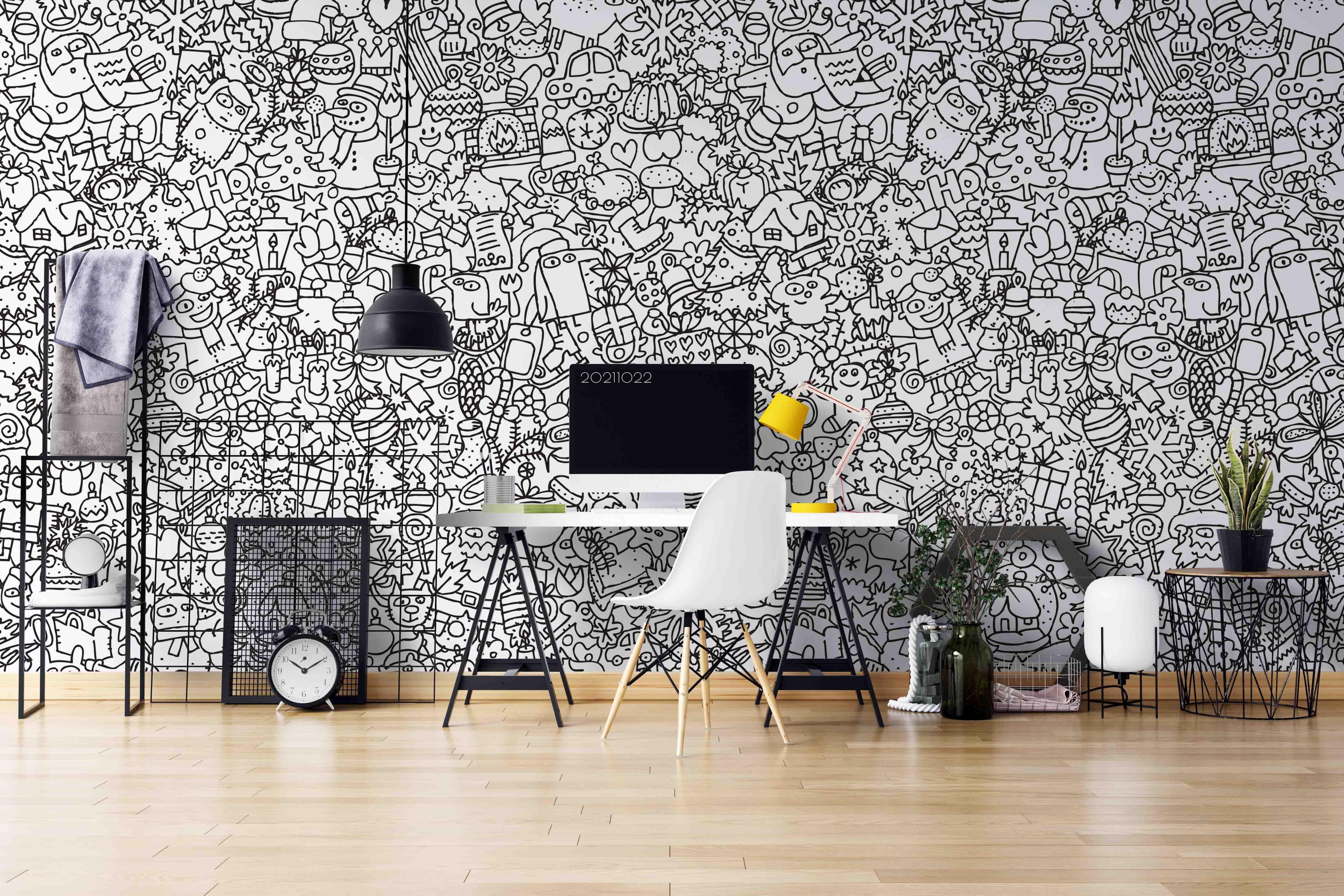 3D Abstract Cartoon Graffiti Wall Mural Wallpaper LQH 90- Jess Art Decoration