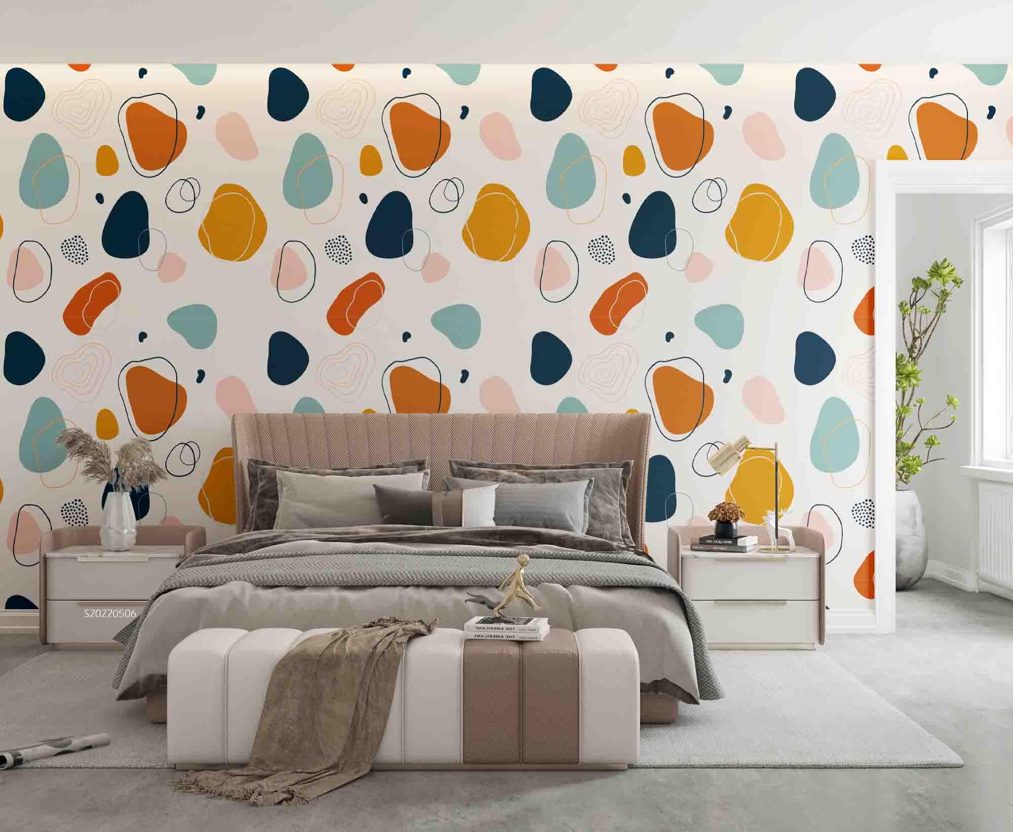 3D Abstract Doodle Shapes Set Wall Mural Wallpaper GD 4616- Jess Art Decoration