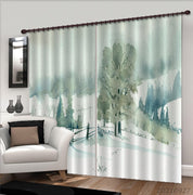 3D Winter Nature Landscape Curtains and Drapes LQH 157- Jess Art Decoration