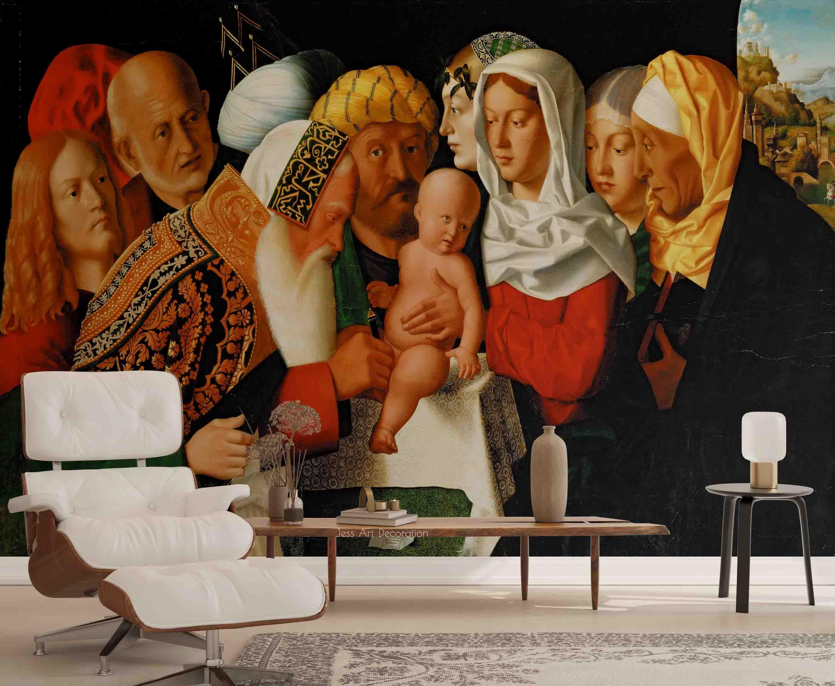 3D Classical Baptism Painting classical religious portrait painting wall mural wallpaper for living room - view 3