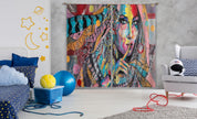 3D Colorful Graffiti Woman Curtains and Drapes A22- Jess Art Decoration
