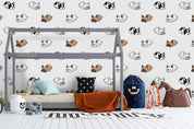 3D Cartoon Hand Drawn Bull Dog Animal Pattern Wall Mural Wallpaper LXL- Jess Art Decoration