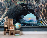 3D Cartoon Road Tunnel  Wall Mural Wallpaper 8- Jess Art Decoration