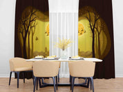 3D Cartoon Plant Jungle Building House Santa Claus Elk Curtains and Drapes LLL 477- Jess Art Decoration