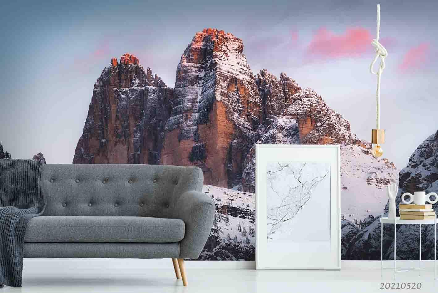 3D Snow Mountain Landscape Wall Mural Wallpaper LQH 195- Jess Art Decoration