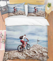 3D Pexels Cloud Sky Sports Bicycle Player Quilt Cover Set Bedding Set Duvet Cover Pillowcases LXL- Jess Art Decoration