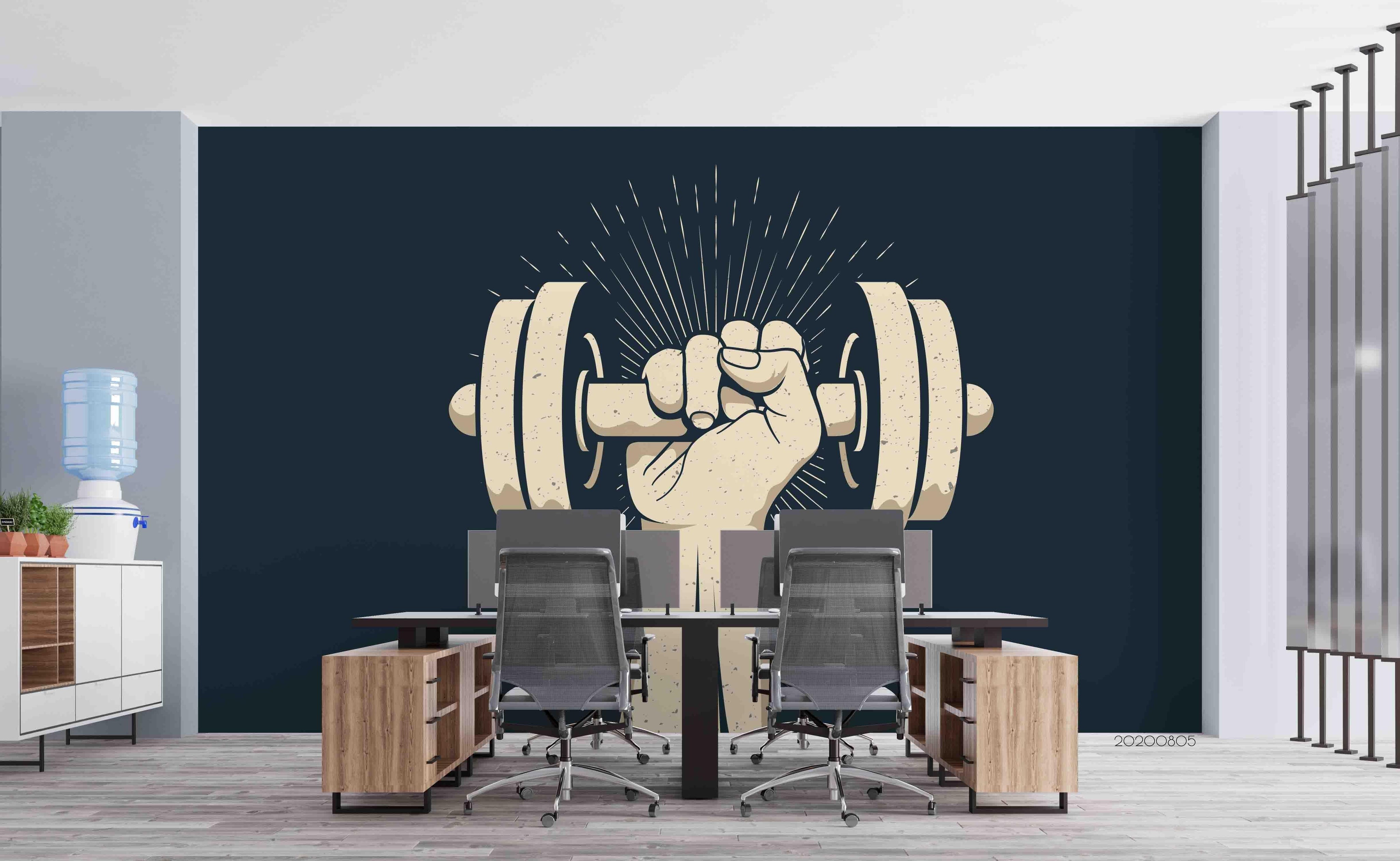 3D Cartoon Barbell Wall Mural Wallpaper LXL 823- Jess Art Decoration