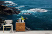 3D Blue Sea Rock Wall Mural Wallpaper LQH 281- Jess Art Decoration