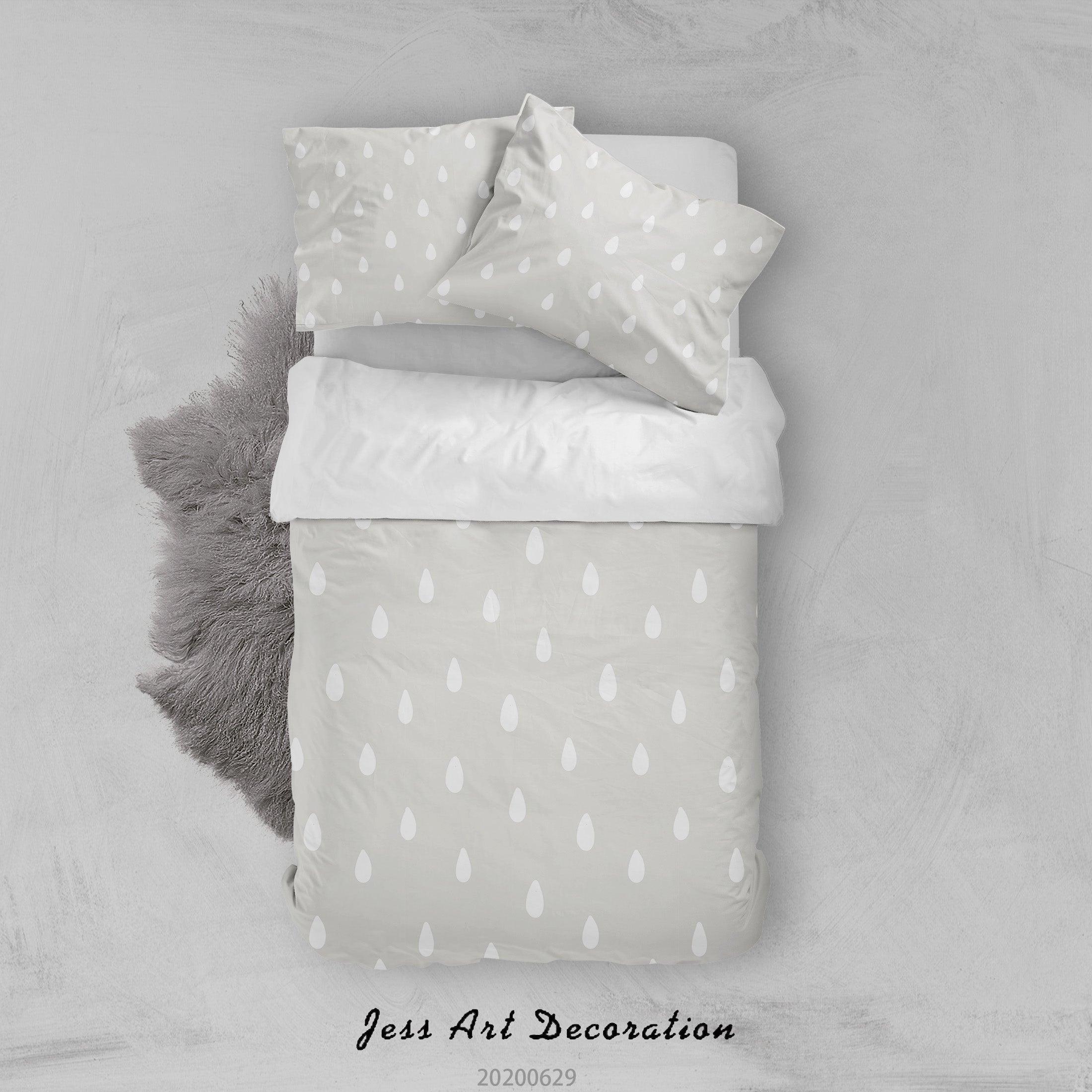 3D Gray Raindrop Quilt Cover Set Bedding Set Duvet Cover Pillowcases SF14- Jess Art Decoration