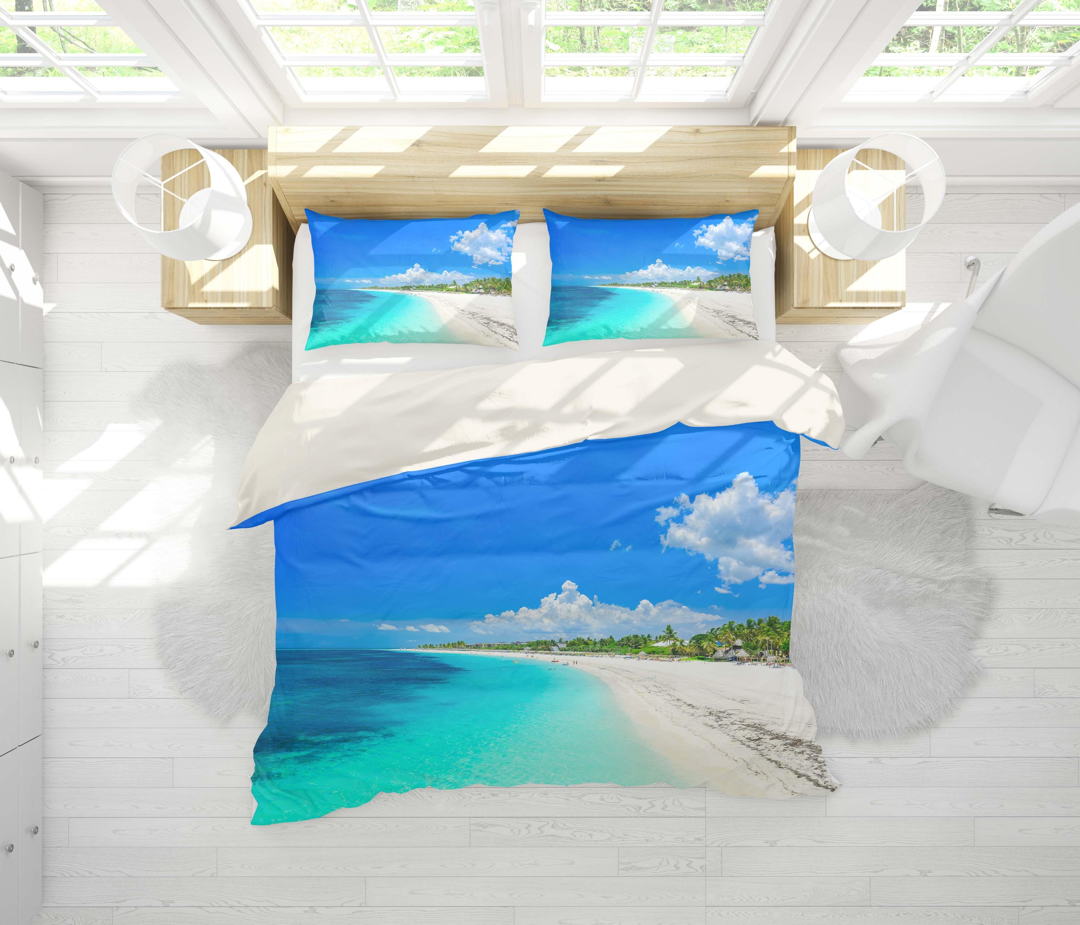3D Sea Beach Landscape Quilt Cover Set Bedding Set Pillowcases 76- Jess Art Decoration