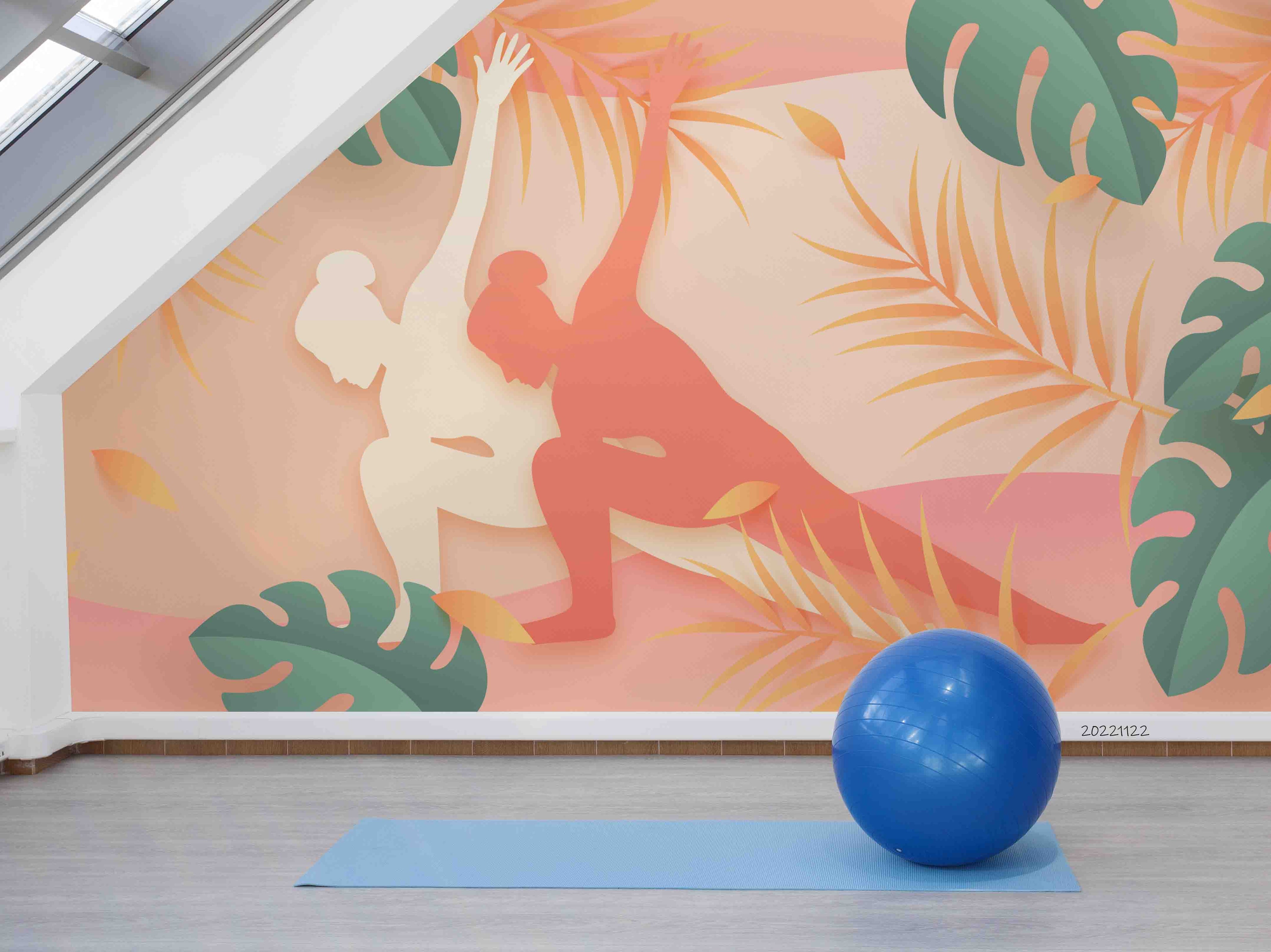 3D Yoga Background Wall Mural Wallpaper GD 2516- Jess Art Decoration