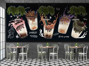 3D Graffiti Bubble Milk Tea Wall Mural Wallpaper GD 1609- Jess Art Decoration