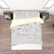 3D White Brick Wall Quilt Cover Set Bedding Set Pillowcases 45- Jess Art Decoration