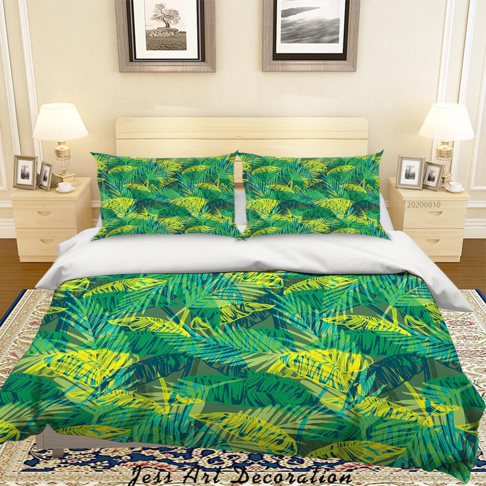 3D Green Leaves Plant Quilt Cover Set Bedding Set Duvet Cover Pillowcases LXL- Jess Art Decoration