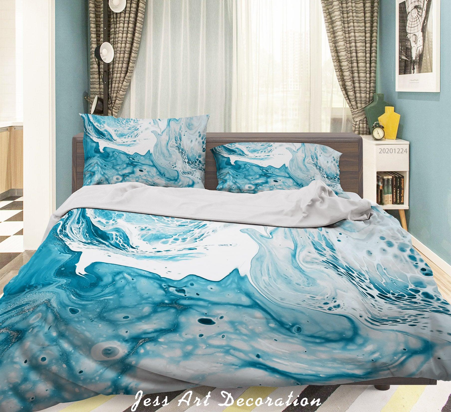 3D Watercolor Marble Texture Quilt Cover Set Bedding Set Duvet Cover Pillowcases 162 LQH- Jess Art Decoration