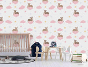 3D Pink Clouds Star Deer Wall Mural Wallpaper SF 23- Jess Art Decoration
