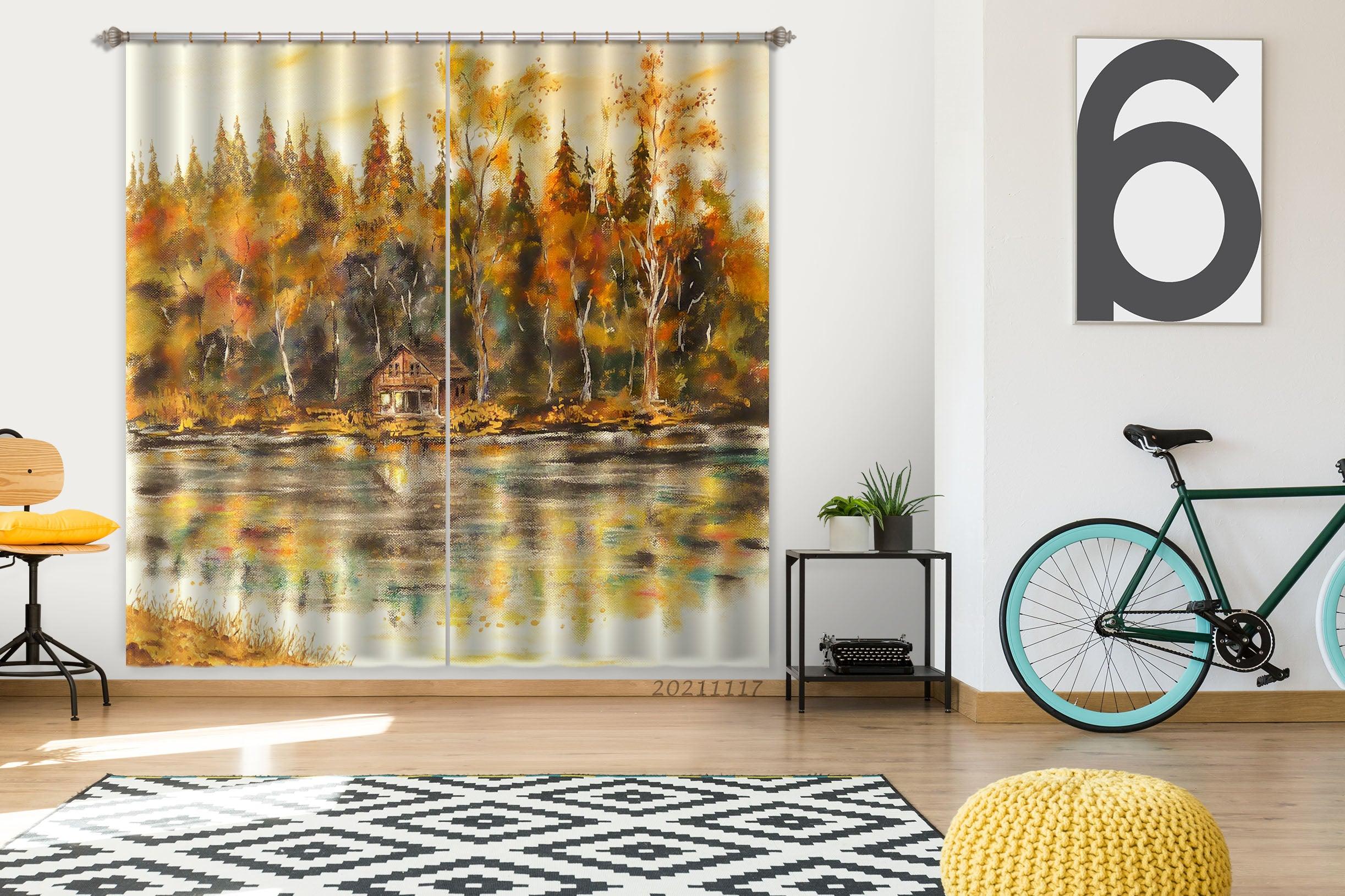 3D Landscape Oil Painting Curtains and Drapes LQH 182- Jess Art Decoration