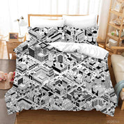 3D Abstract City Building Graffiti Quilt Cover Set Bedding Set Duvet Cover Pillowcases 14- Jess Art Decoration