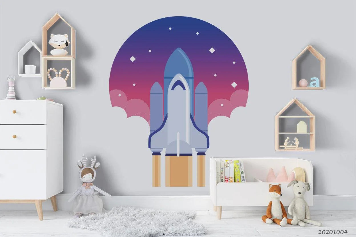 3D Cartoon Planet Astronaut Wall Mural Wallpaper WJ 1528- Jess Art Decoration