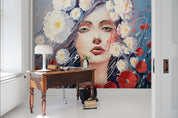 3D Portrait Colorful Flowers Wall Mural Wallpaper 25- Jess Art Decoration