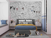 3D Abstract Art School Supplies Graffiti Wall Mural Wallpaper LQH 3- Jess Art Decoration