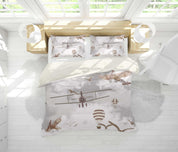 3D Retro Aircraft Hot Air Balloon Bird Quilt Cover Set Bedding Set Pillowcases 09- Jess Art Decoration