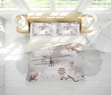 3D Retro Aircraft Hot Air Balloon Bird Quilt Cover Set Bedding Set Pillowcases 09- Jess Art Decoration