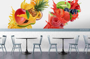 3D Tropical Fruits Burst Mixed Juice Yellow Red Wall Mural Wallpaper SWW40- Jess Art Decoration