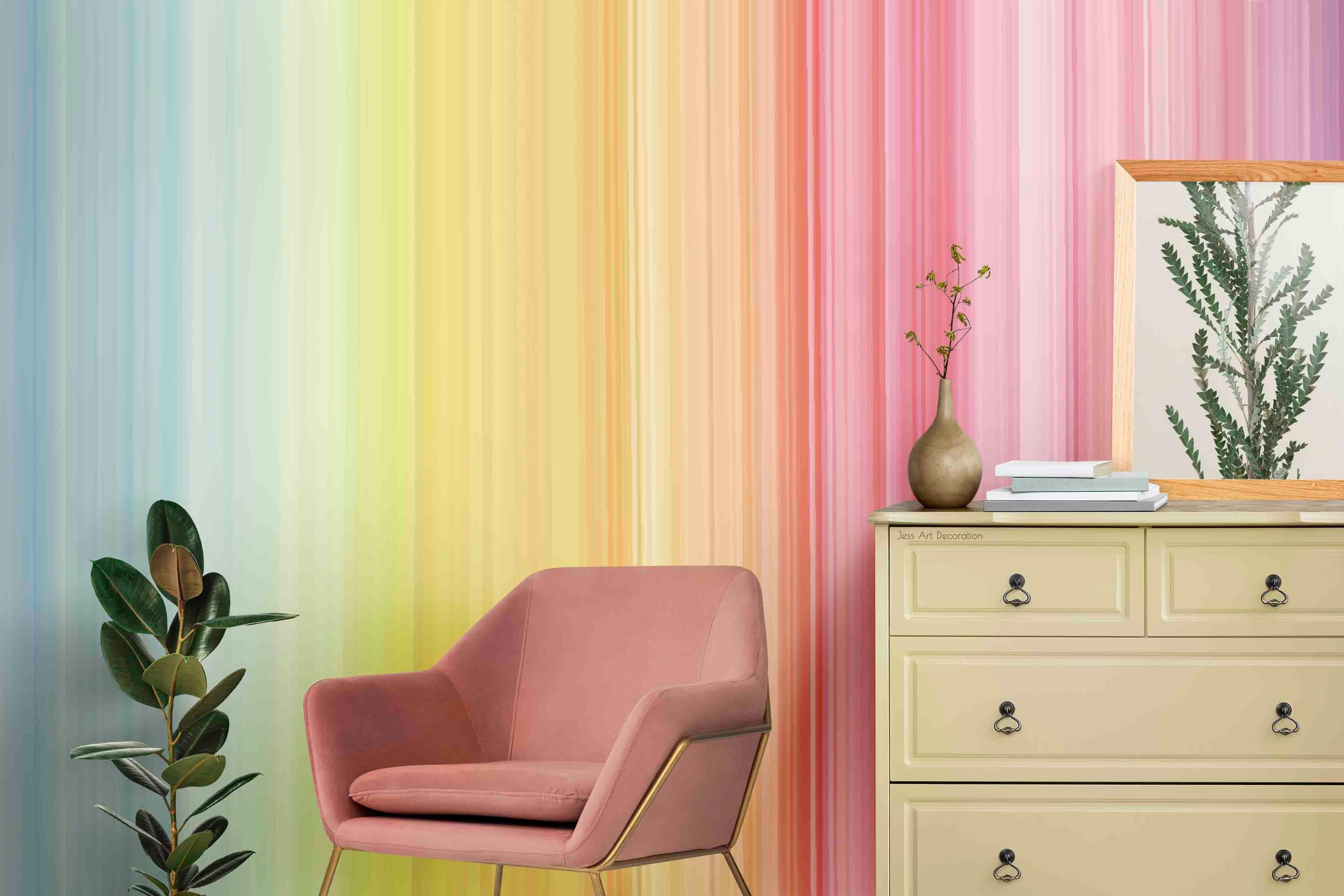 Colorful Vertical Stripes Texture Contemporary Wallpaper contemporary street art wall mural for creative room or feature wall
