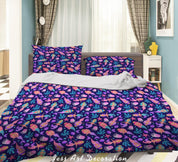 3D Hand Drawn Colored Marine Creature Quilt Cover Set Bedding Set Duvet Cover Pillowcases 180- Jess Art Decoration
