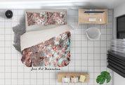 3D Cherry Blossom Flower Branch Quilt Cover Set Bedding Set Duvet Cover Pillowcases 21- Jess Art Decoration