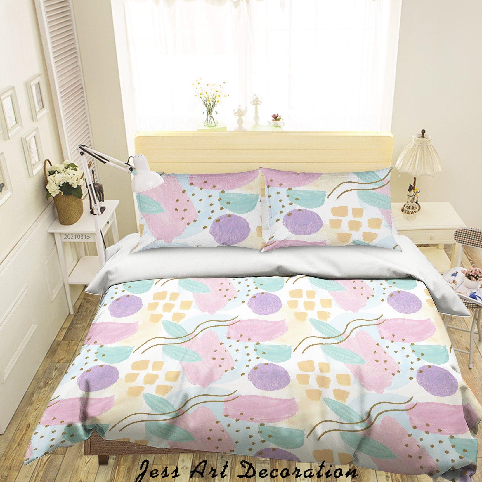 3D Abstract Colorful Geometric Quilt Cover Set Bedding Set Duvet Cover Pillowcases 93- Jess Art Decoration