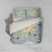 3D Grey World Map Quilt Cover Set Bedding Set Pillowcases 249- Jess Art Decoration