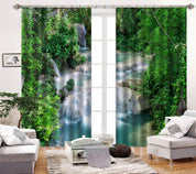 3D Landscape Green Forest Stream Curtains and Drapes LQH 71- Jess Art Decoration