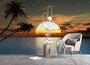 3D Sun Sea Surface Coconut Tree Wall Mural Wallpaper GD 2416- Jess Art Decoration