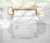 3D Watercolor Floral Butterfly Quilt Cover Set Bedding Set Duvet Cover Pillowcases 45- Jess Art Decoration