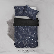 3D Hand Drawn Space Planet Moon Star Dark Quilt Cover Set Bedding Set Duvet Cover Pillowcases LXL- Jess Art Decoration