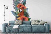 3D Floral Leaves Parrot Wall Mural Wallpaper 54- Jess Art Decoration