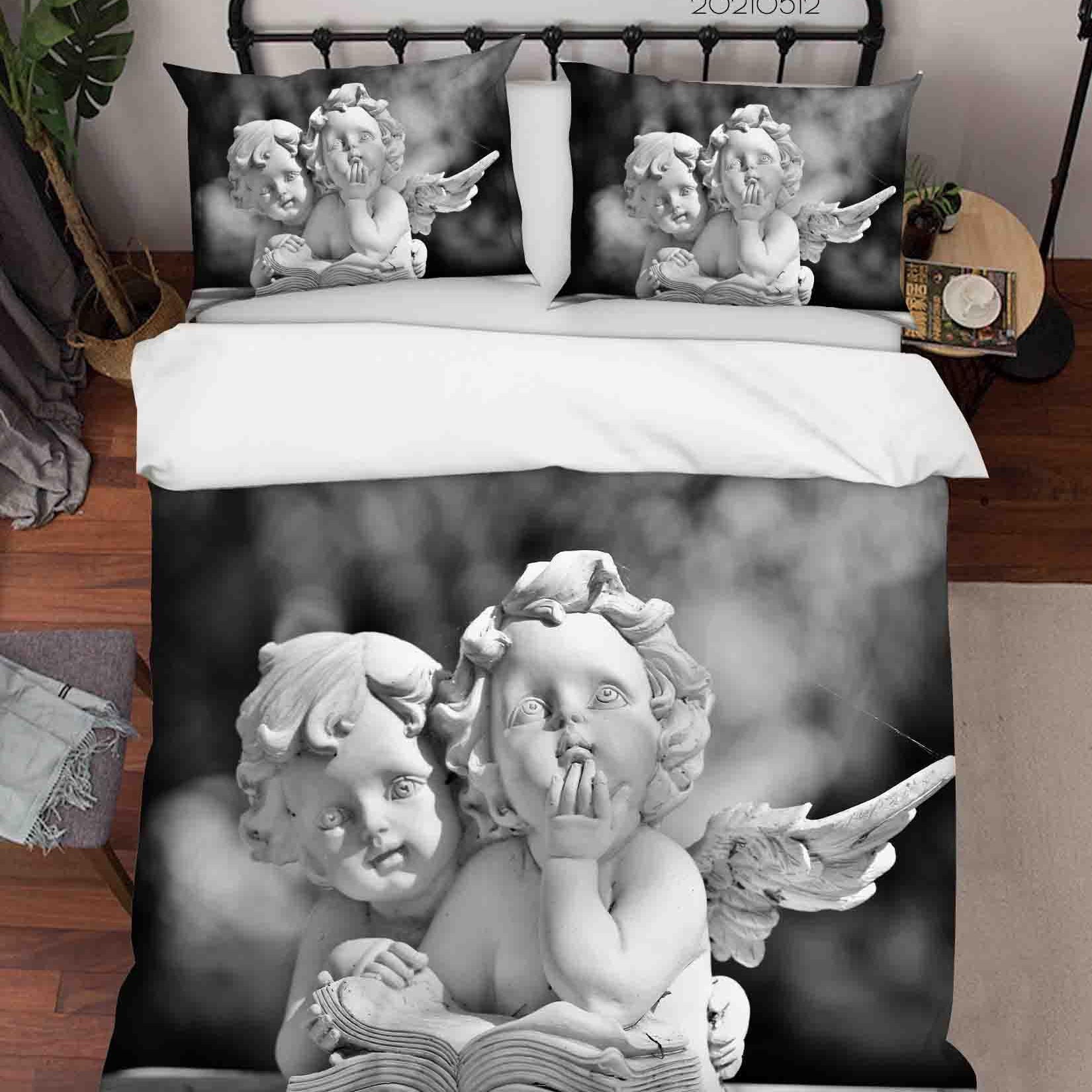 3D Art Angel Sculpture Quilt Cover Set Bedding Set Duvet Cover Pillowcases 205- Jess Art Decoration