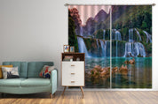 3D Landscape Mountain Waterfall Lake Stone Forest Curtains and Drapes GD 4931- Jess Art Decoration