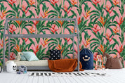 3D Watercolor Painting Bird Flowers Pattern Background Mural Wallpaper WJ 9485- Jess Art Decoration