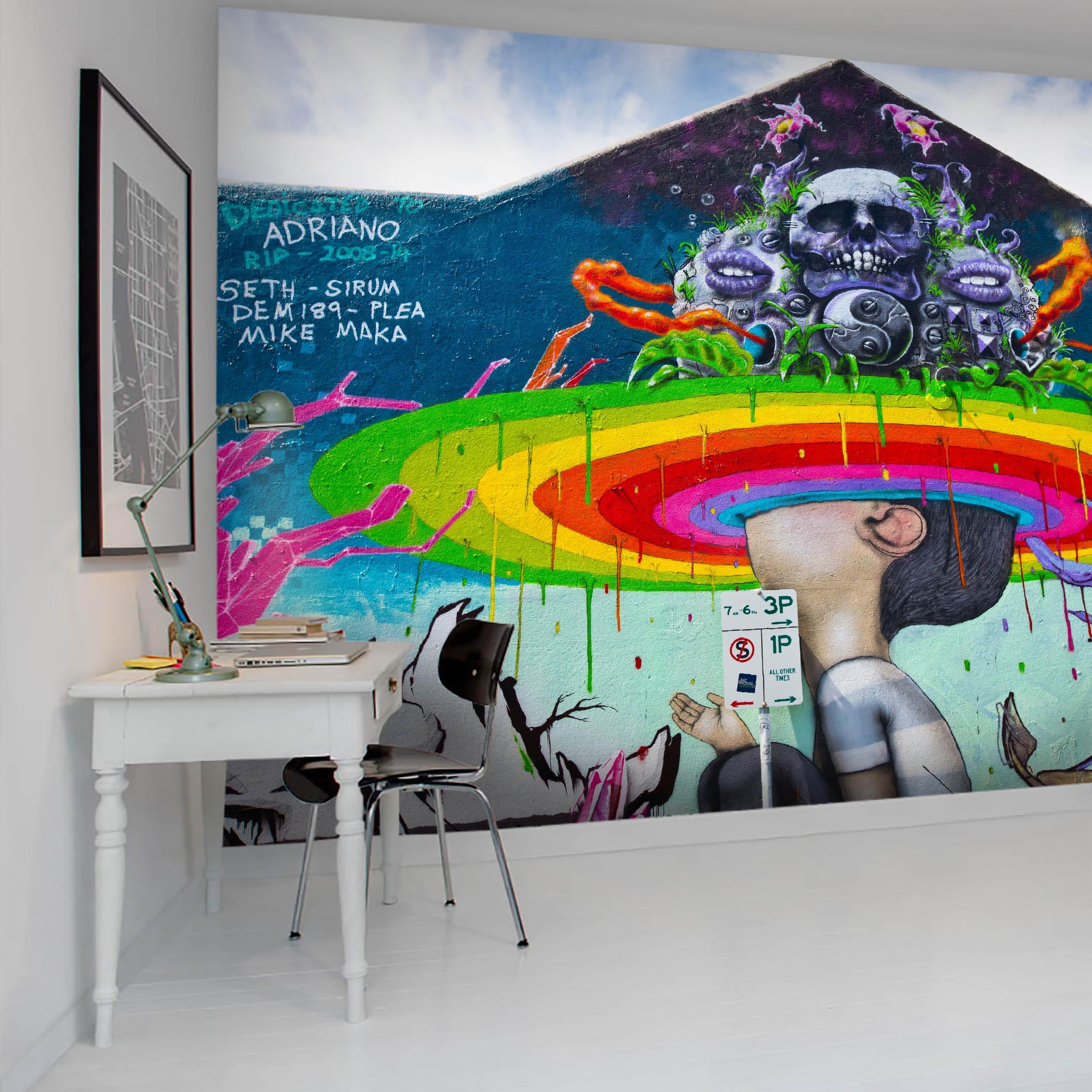 3D Alien Graffiti Wall Mural Wallpaper 4- Jess Art Decoration