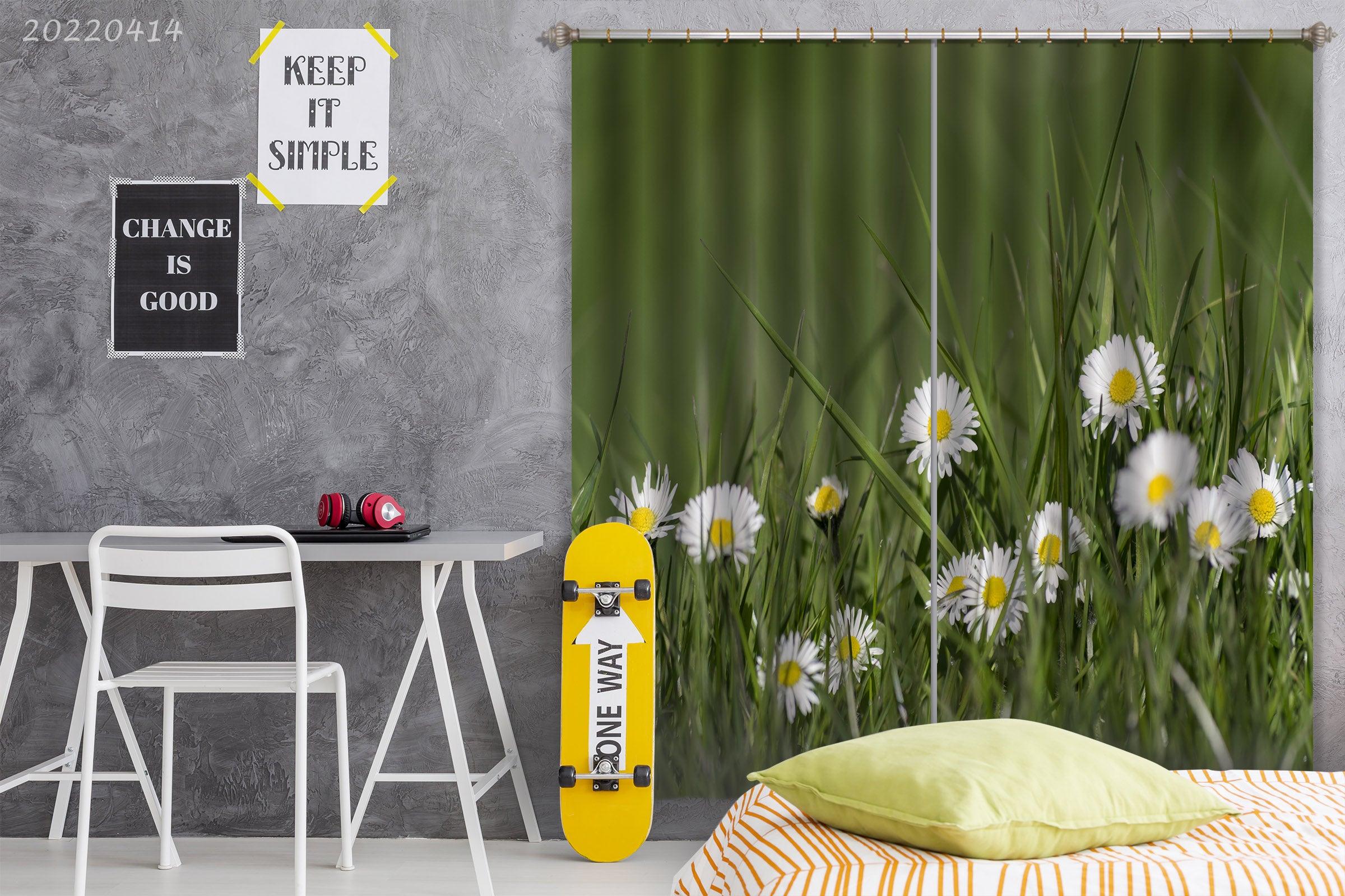 3D Landscape Nature Grass Outdoor Plant Flowers Curtains and Drapes GD 4128- Jess Art Decoration