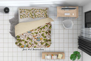 3D Colorful Floral Plant Bird Quilt Cover Set Bedding Set Duvet Cover Pillowcases LXL- Jess Art Decoration