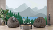 3D Hand Drawn Mountain Forest Lake Wall Mural Wallpaper LQH 45- Jess Art Decoration