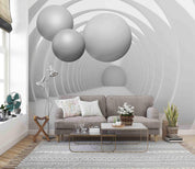 3D Space Sphere Tunnel Wall Mural Wallpaper sww  98- Jess Art Decoration