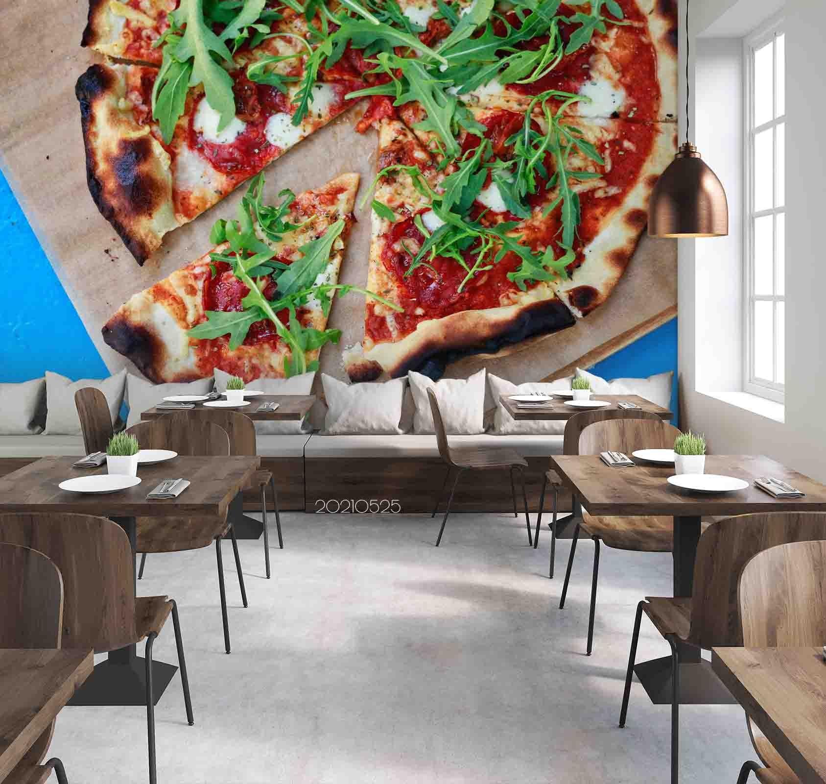 3D Big Pizza Slices Kraft Paper Tomato Paste Wall Mural Wallpaper SWW120- Jess Art Decoration