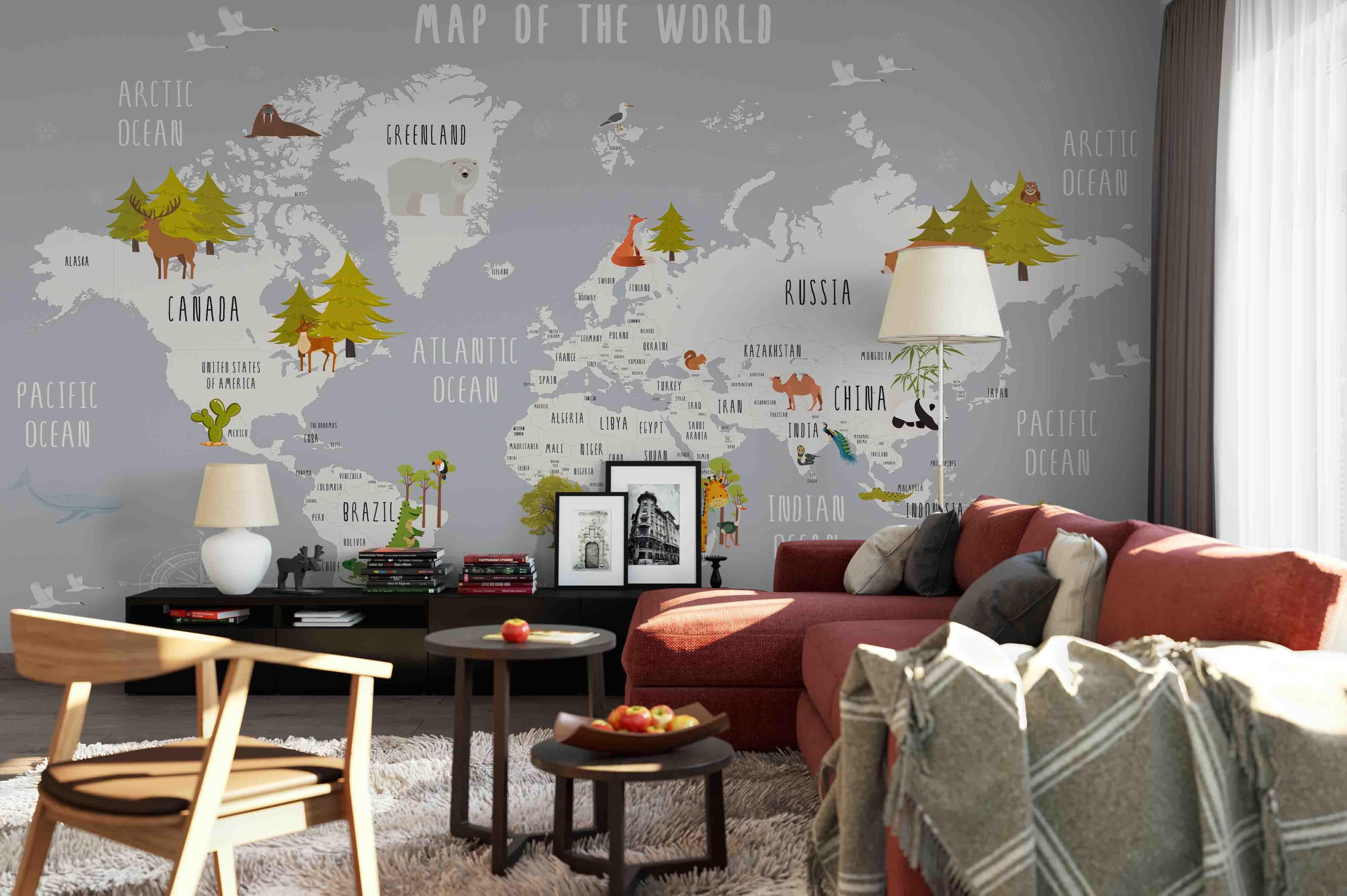 3D World Map Wall Mural Wallpaper 93- Jess Art Decoration