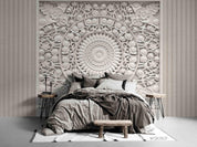 3D White Plaster Carving Pattern Wall Mural Wallpaper LQH 121- Jess Art Decoration