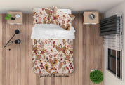 3D Retro Floral Pattern Quilt Cover Set Bedding Set Duvet Cover Pillowcases 64- Jess Art Decoration